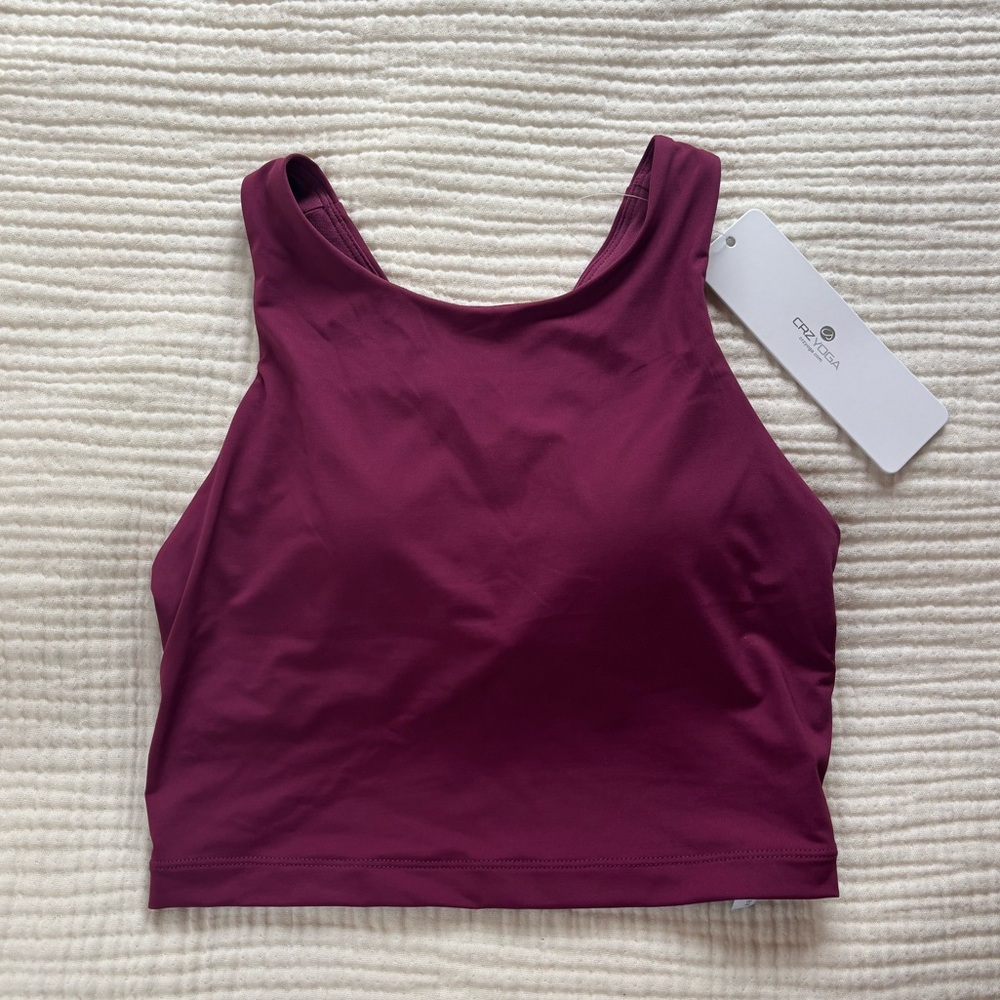 CRZ YOGA Magenta Halter Swimsuit Top